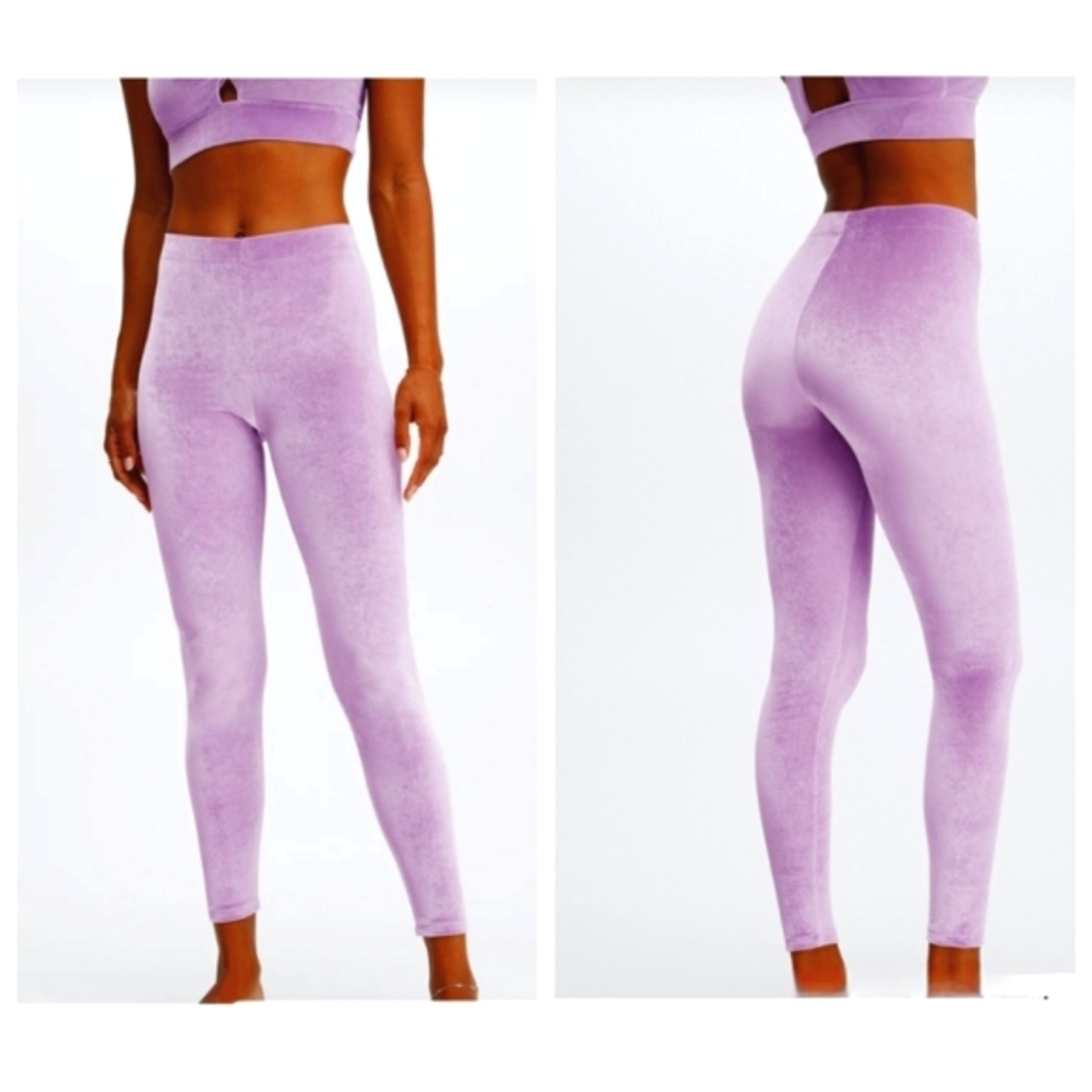 Fabletics Emma Velour Leggings, XL (12-14), Bright Lilac